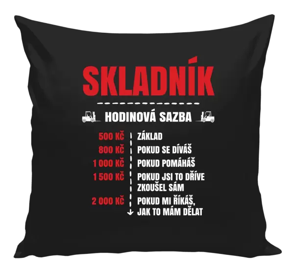 Polštář Hodinová sazba - skladník