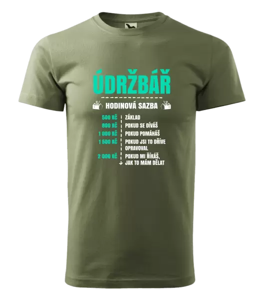 Pánské tričko Hodinová sazba - údržbář