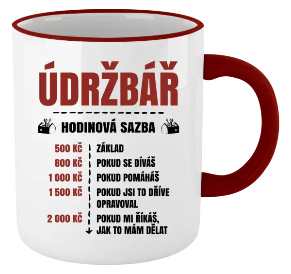 Hrnek Hodinová sazba - údržbář