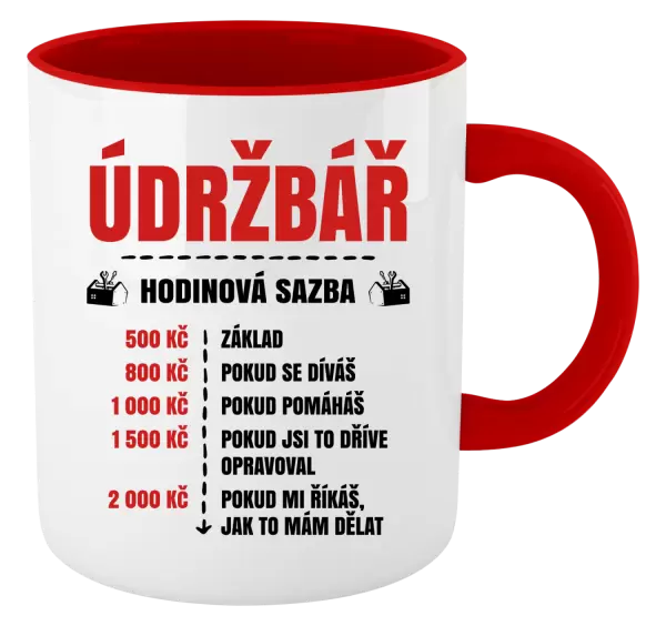 Hrnek Hodinová sazba - údržbář
