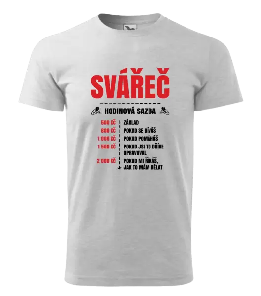 Pánské tričko Hodinová sazba - svářeč
