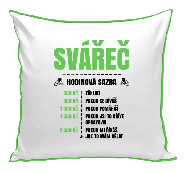 Polštář Hodinová sazba - svářeč