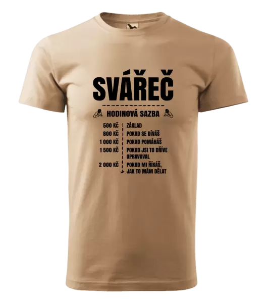 Pánské tričko Hodinová sazba - svářeč