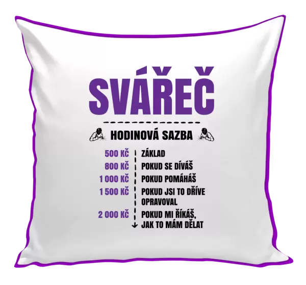 Polštář Hodinová sazba - svářeč