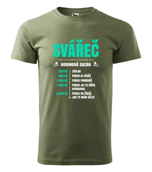 Pánské tričko Hodinová sazba - svářeč