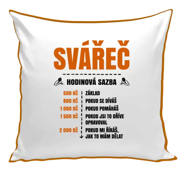 Polštář Hodinová sazba - svářeč