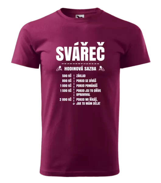 Pánské tričko Hodinová sazba - svářeč