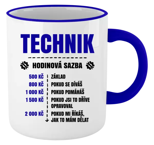 Hrnek Hodinová sazba - technik