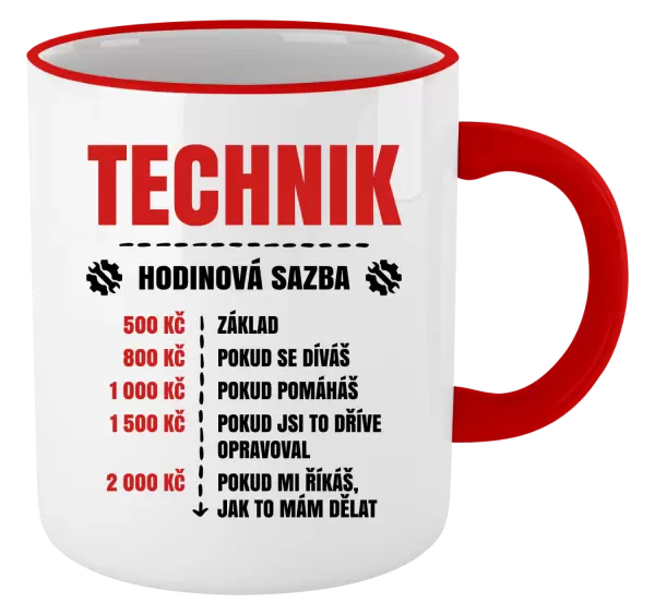 Hrnek Hodinová sazba - technik