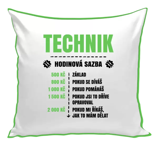 Polštář Hodinová sazba - technik