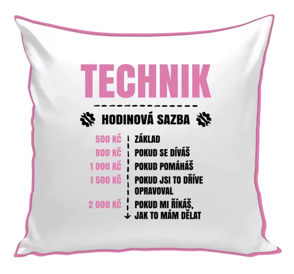 Polštář Hodinová sazba - technik