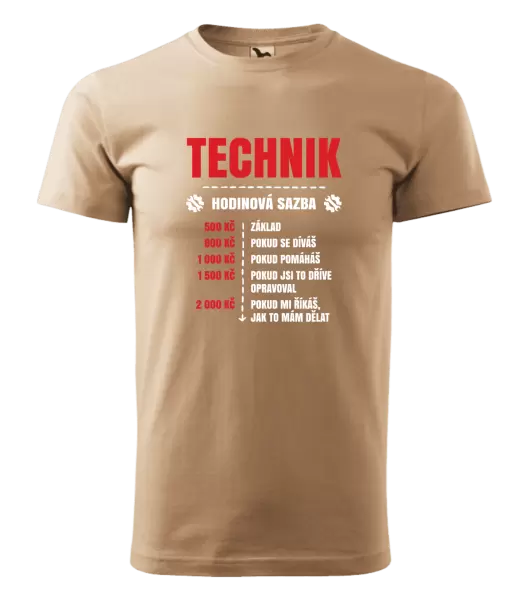 Pánské tričko Hodinová sazba - technik