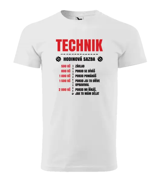 Pánské tričko Hodinová sazba - technik
