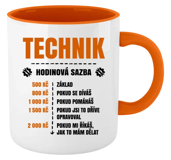Hrnek Hodinová sazba - technik