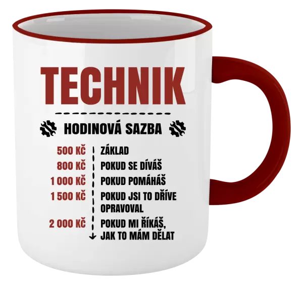 Hrnek Hodinová sazba - technik
