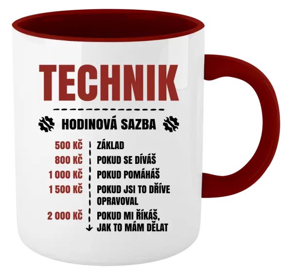 Hrnek Hodinová sazba - technik