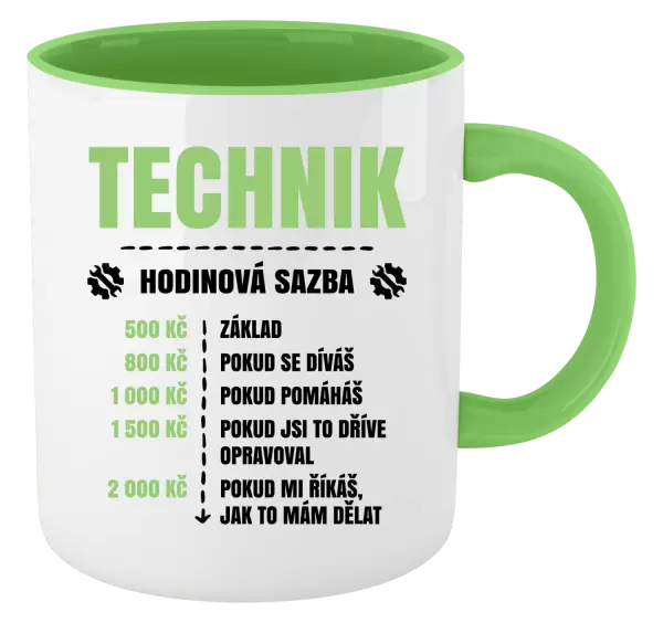 Hrnek Hodinová sazba - technik