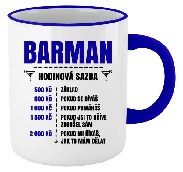 Hrnek Hodinová sazba - barman