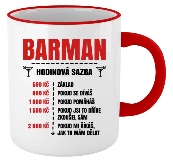 Hrnek Hodinová sazba - barman