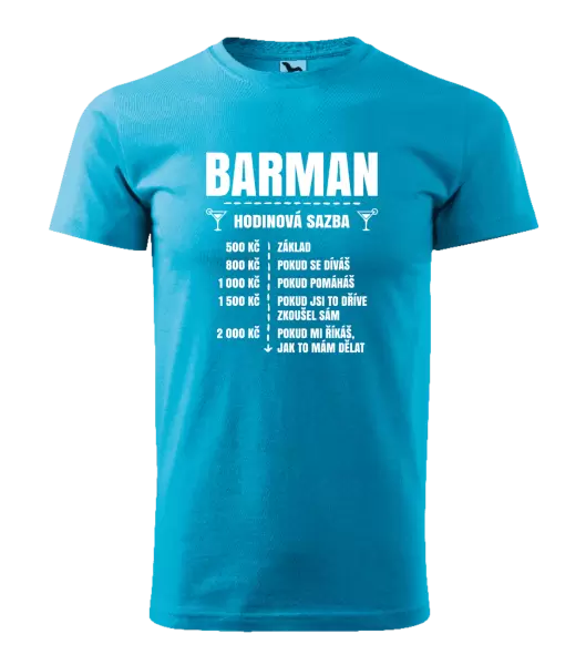 Pánské tričko Hodinová sazba - barman