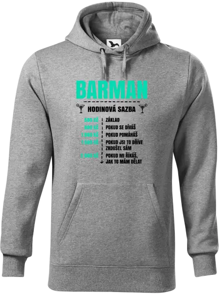Pánská mikina Hodinová sazba - barman