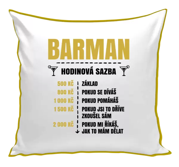 Polštář Hodinová sazba - barman