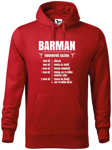 Pánská mikina Hodinová sazba - barman