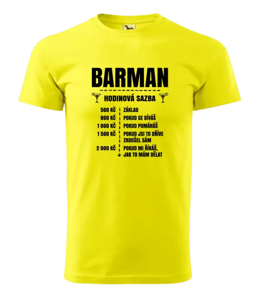 Pánské tričko Hodinová sazba - barman