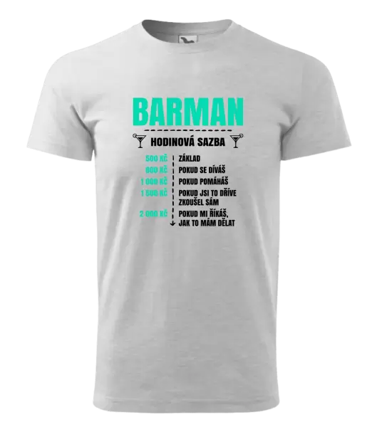 Pánské tričko Hodinová sazba - barman