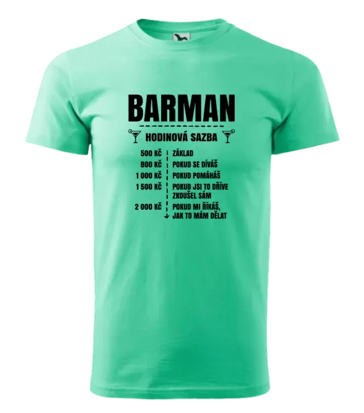 Pánské tričko Hodinová sazba - barman