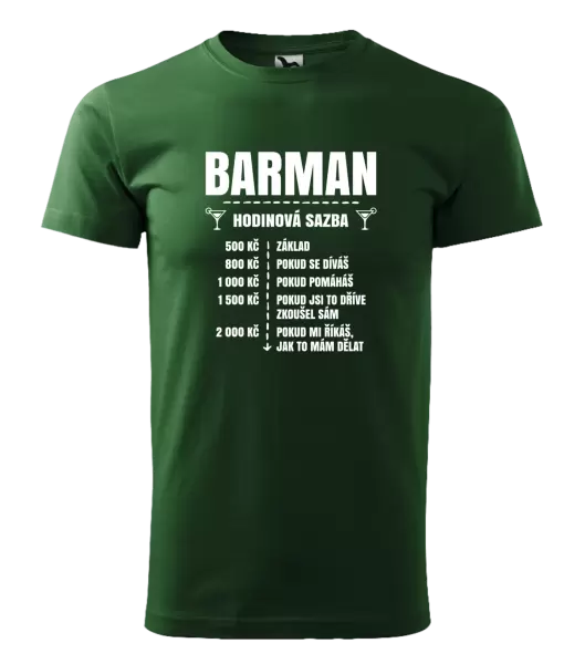 Pánské tričko Hodinová sazba - barman