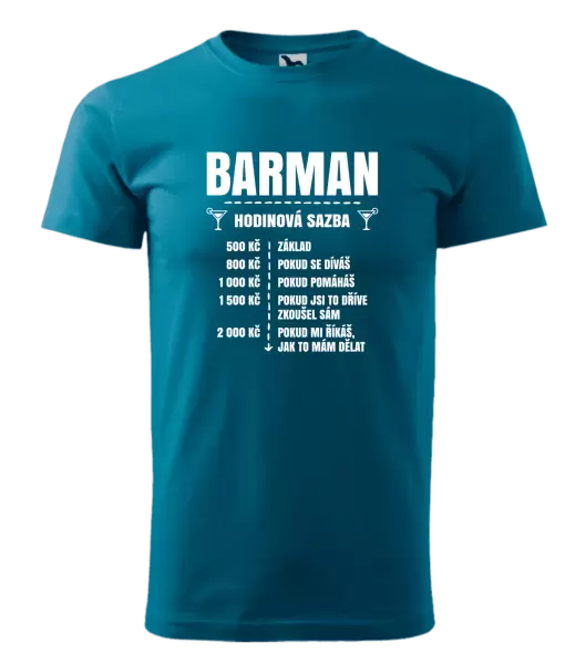 Pánské tričko Hodinová sazba - barman