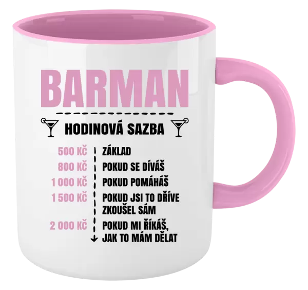 Hrnek Hodinová sazba - barman