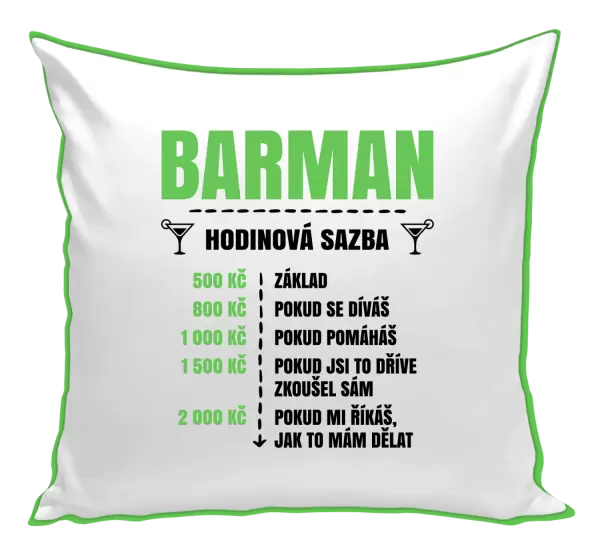 Polštář Hodinová sazba - barman