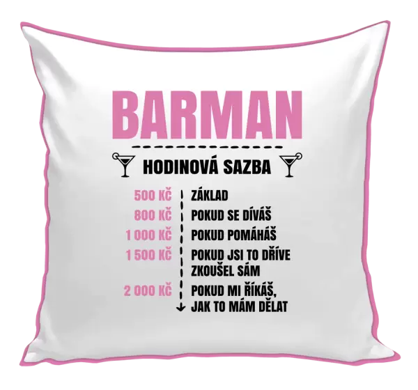 Polštář Hodinová sazba - barman