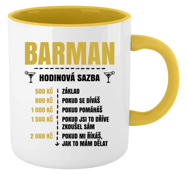 Hrnek Hodinová sazba - barman