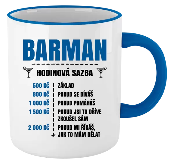 Hrnek Hodinová sazba - barman