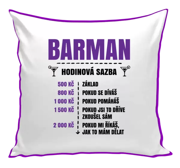 Polštář Hodinová sazba - barman