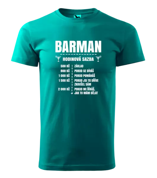 Pánské tričko Hodinová sazba - barman