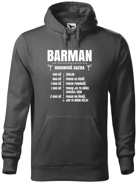 Pánská mikina Hodinová sazba - barman