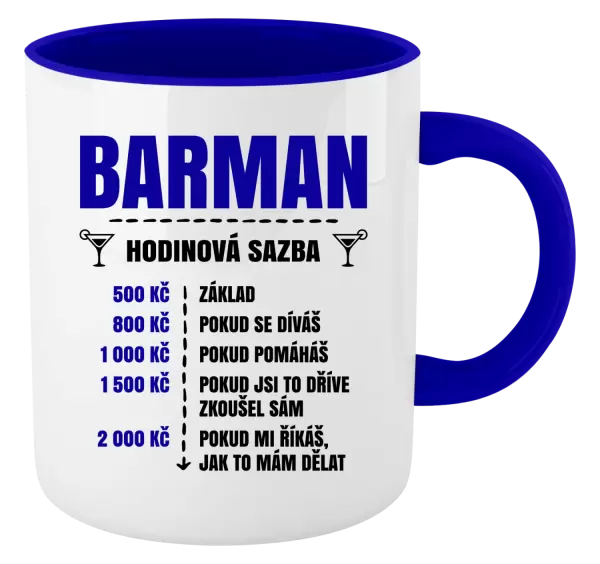 Hrnek Hodinová sazba - barman