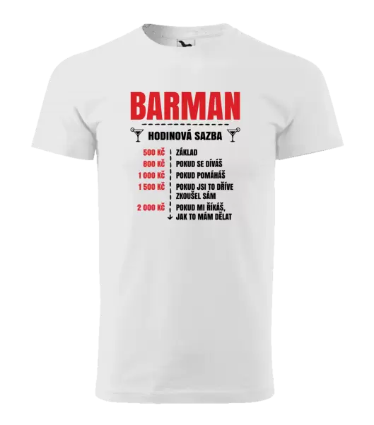 Pánské tričko Hodinová sazba - barman