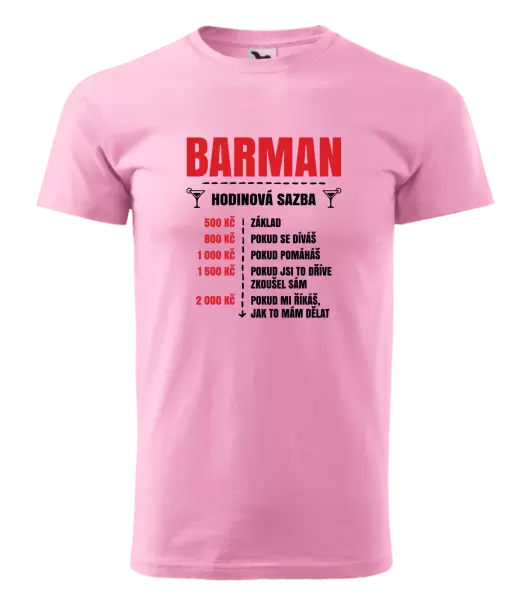 Pánské tričko Hodinová sazba - barman