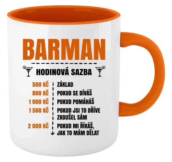 Hrnek Hodinová sazba - barman