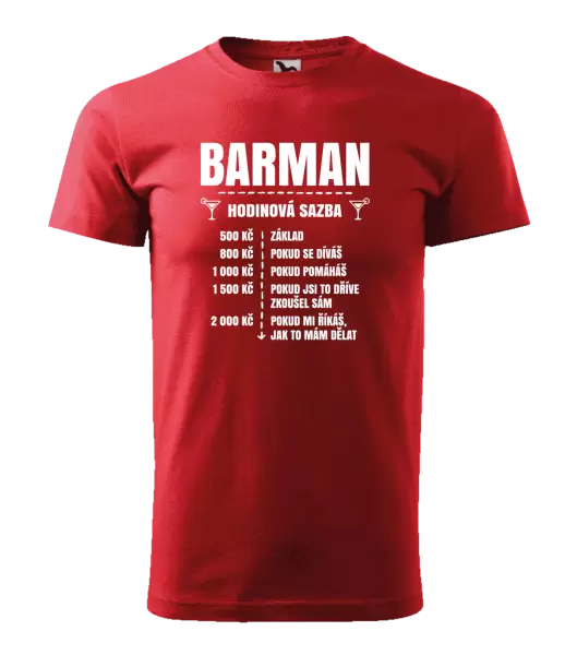 Pánské tričko Hodinová sazba - barman