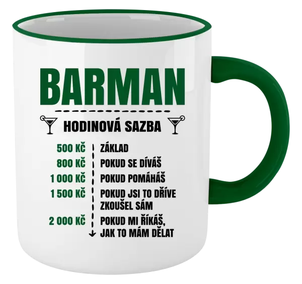 Hrnek Hodinová sazba - barman