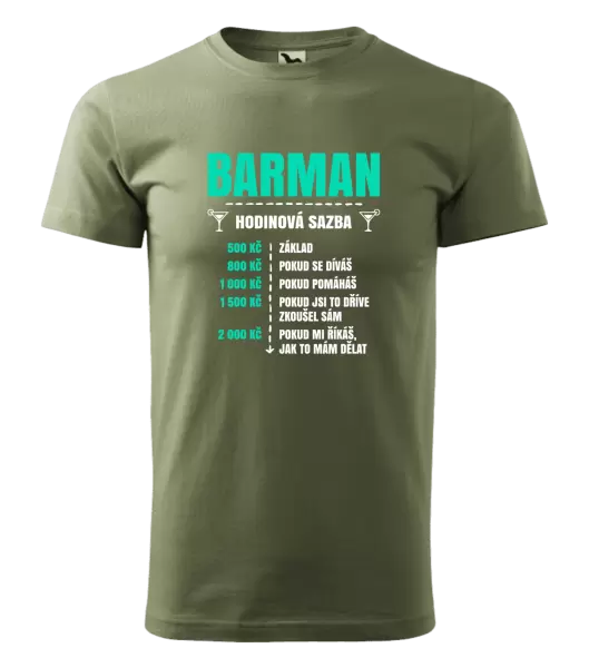 Pánské tričko Hodinová sazba - barman