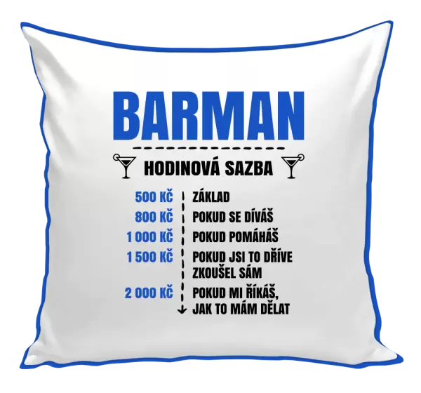 Polštář Hodinová sazba - barman