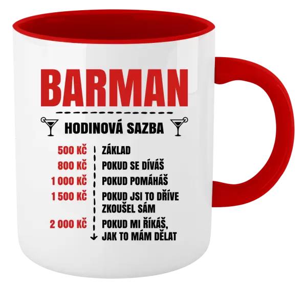 Hrnek Hodinová sazba - barman