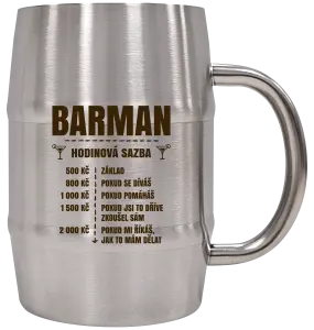 Nerezový chladicí půllitr Hodinová sazba - barman